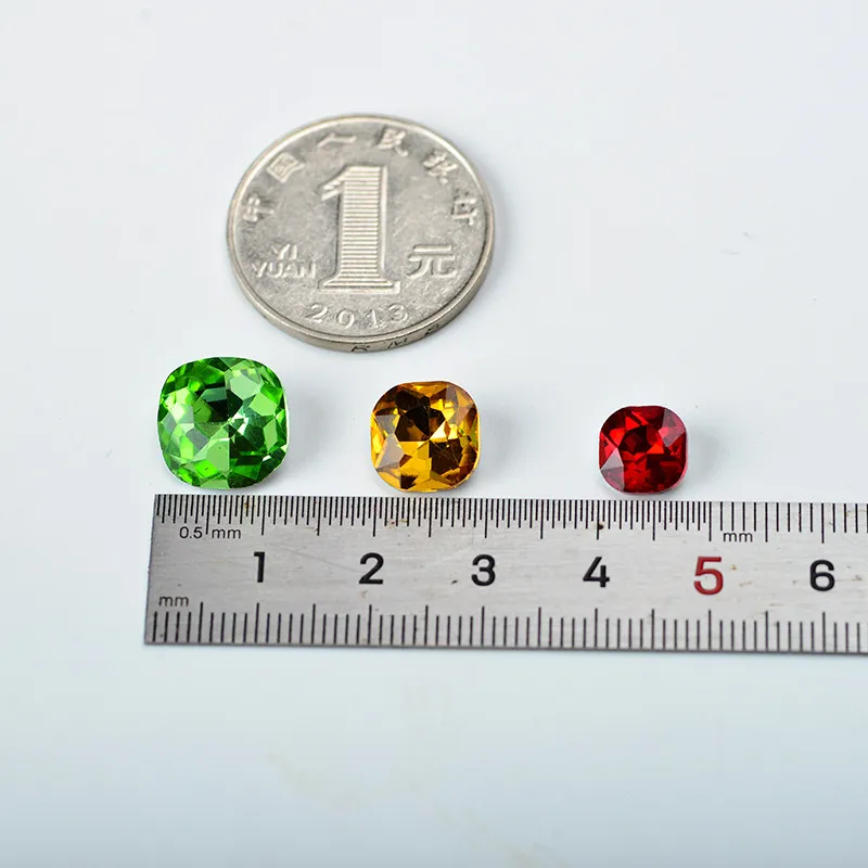 Pointed Bottom Fancy Square Glass Rhinestones Crystal Diamonds For Nail Art Clothing Shoes Bags DIY Jewelry Accessories