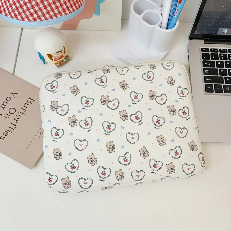 Y2K Aesthetic Cute Cartoon Print Laptop Sleeve Bag Waterproof Polyester Lightweight Protective Tablet Case For Student