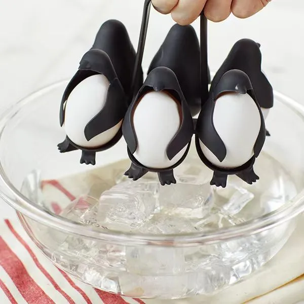 Cute Penguin Egg Boiler And Cooker Plastic Egg Holder Stand Multi Function Egg Storage Rack For Kitchen Home