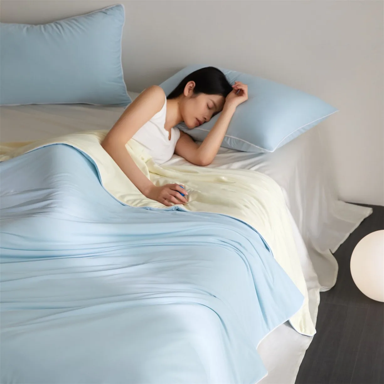 Suave Edredón de Verano Refrescante Manta Ligera Transpirable Estilo Minimalista Ropa de Cama