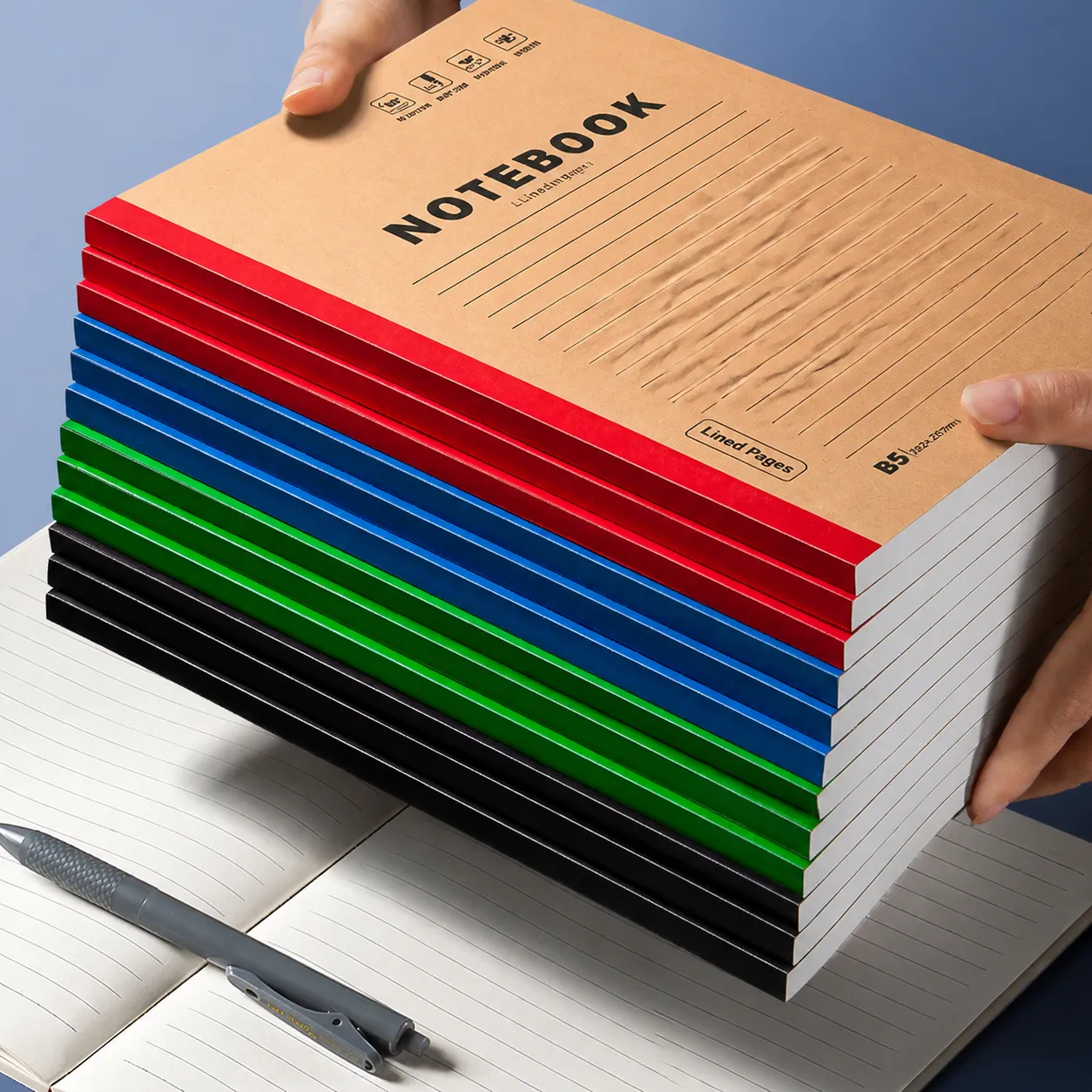 Minimalistisches Kraftpapier Notizbuch Business Büro Notizblock Liniert Schreibjournal Schüler Übungsheft Weicher Umschlag Notizblock