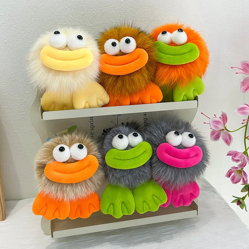 Lindo Gran Boca Rana Peluche Llavero Relleno Dibujos Animados Monstruo Muñeca Bolso Escolar Colgante