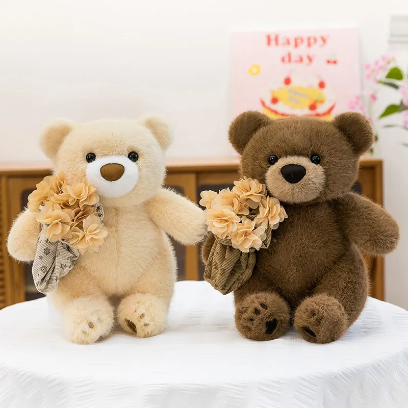 Simpatico Peluche Orsetto Con Mazzo Morbido Giocattolo di Peluche Regalo Romantico di San Valentino Per Fidanzata Decorazione