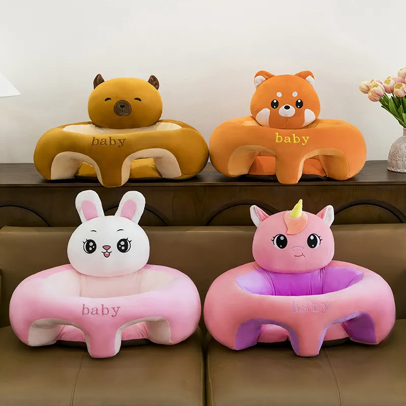 Infant Baby Learning Support Sofa Cute Cartoon Animal Plush Stuffed Chair Spine Protection Safety Seat For Toddler