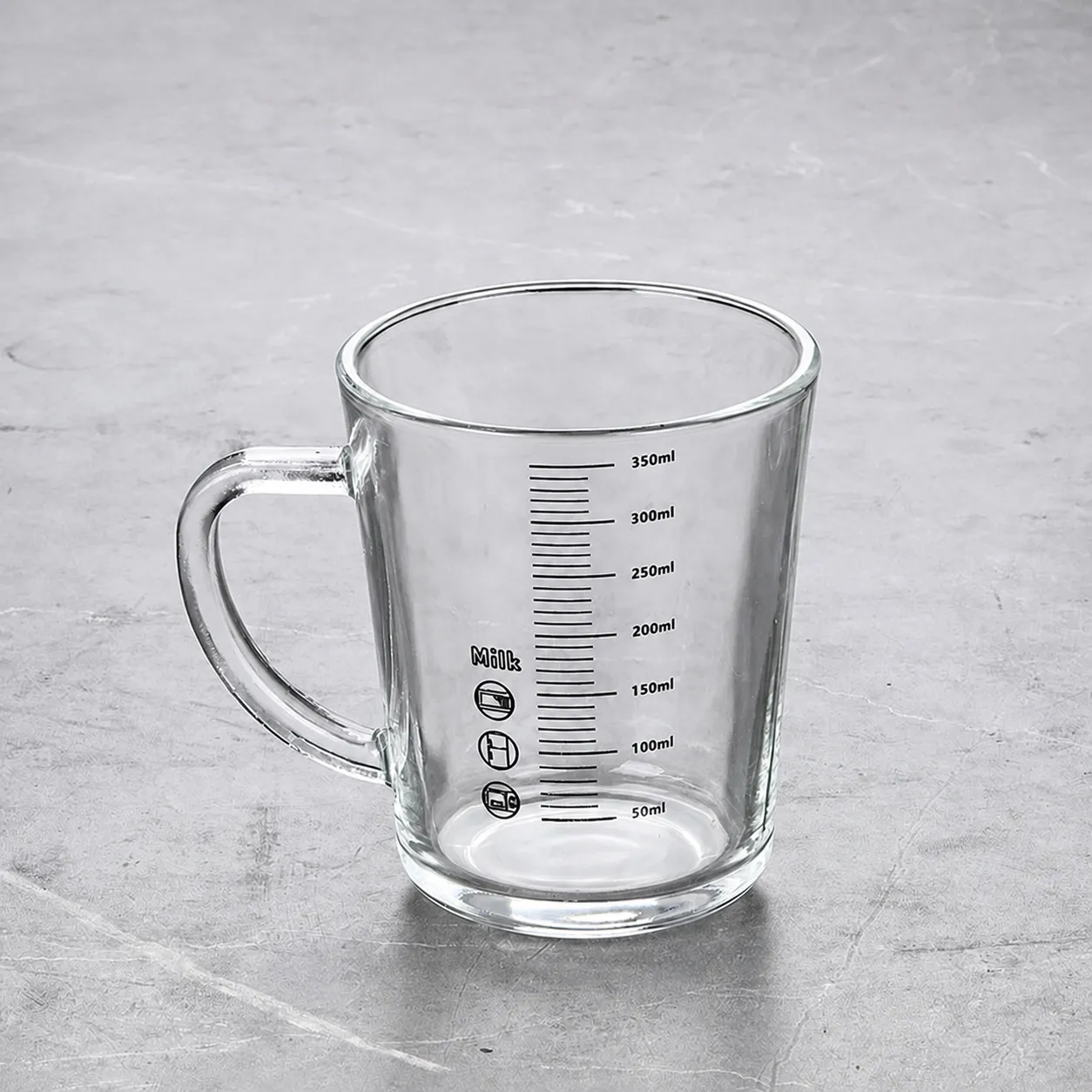 Clear Glass Milk Cup With Handle Scale Microwave Safe Transparent Drinking Mug For Kids Women Home Office Kitchen