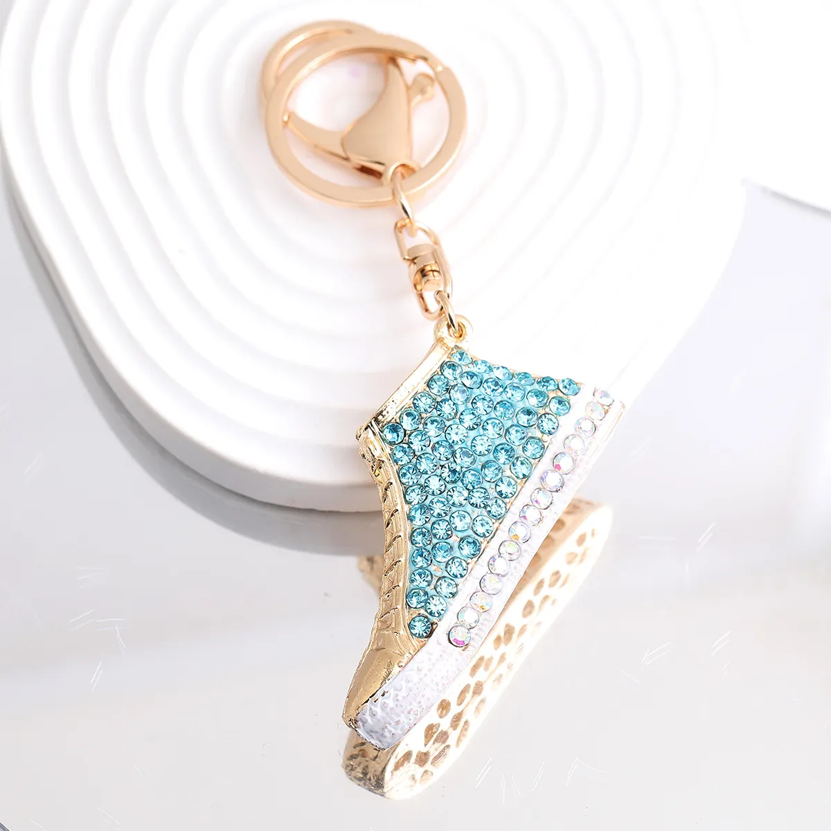 Strass Canvas Schuh Schlüsselanhänger Legierung Kristall Sneaker Keyring Für Damen Taschenanhänger Auto Schlüssel Zubehör Geschenk