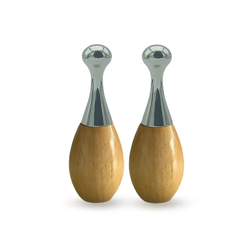 Stainless Steel Wood Facial Gua Sha Massage Tool Meridian Scraping Stick Portable Eye Face Massager Beauty Tool