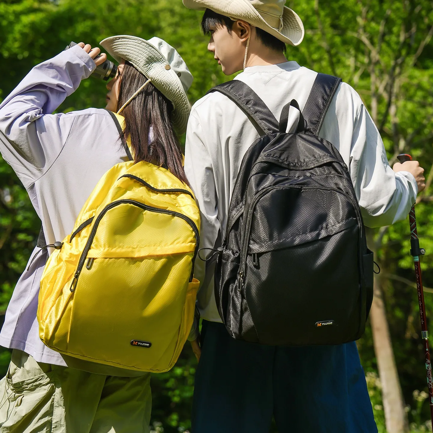 Lightweight Waterproof Nylon Casual Travel Backpack Multi Compartment Couple Outdoor Mountaineering Daypack For Unisex