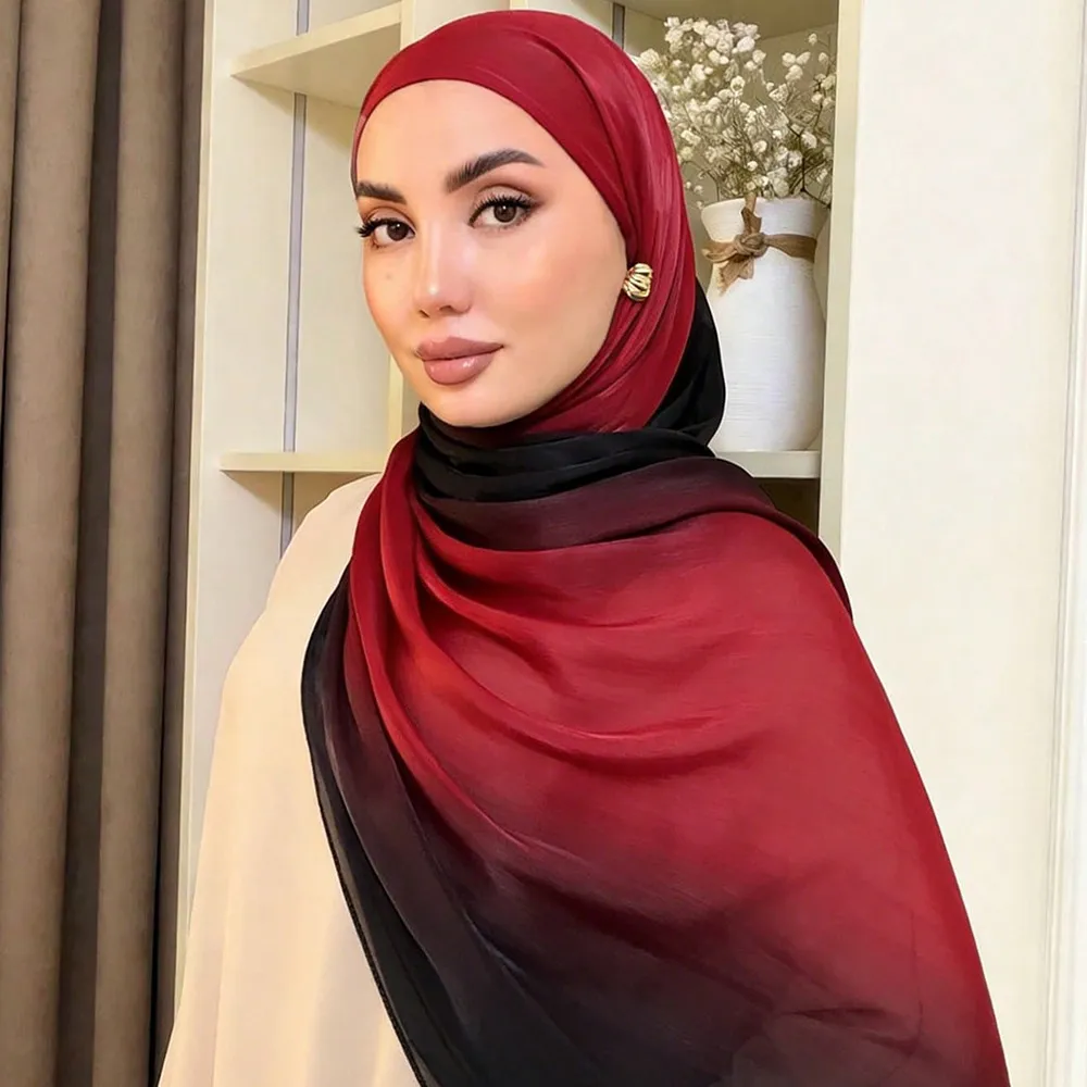 Vrouwen Verloop Satijn Lange Sjaal Zijde Gevoel Gekreukte Shawl Lichtgewicht Hoofdsjaal Zachte Mode Nek Wrap Voor Dagelijks Gebruik