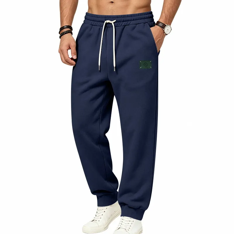 Heren Winter Gevoerde Joggingbroek Casual Losse Zware Thermische Jogger Broek Met Trekkoord Manchet