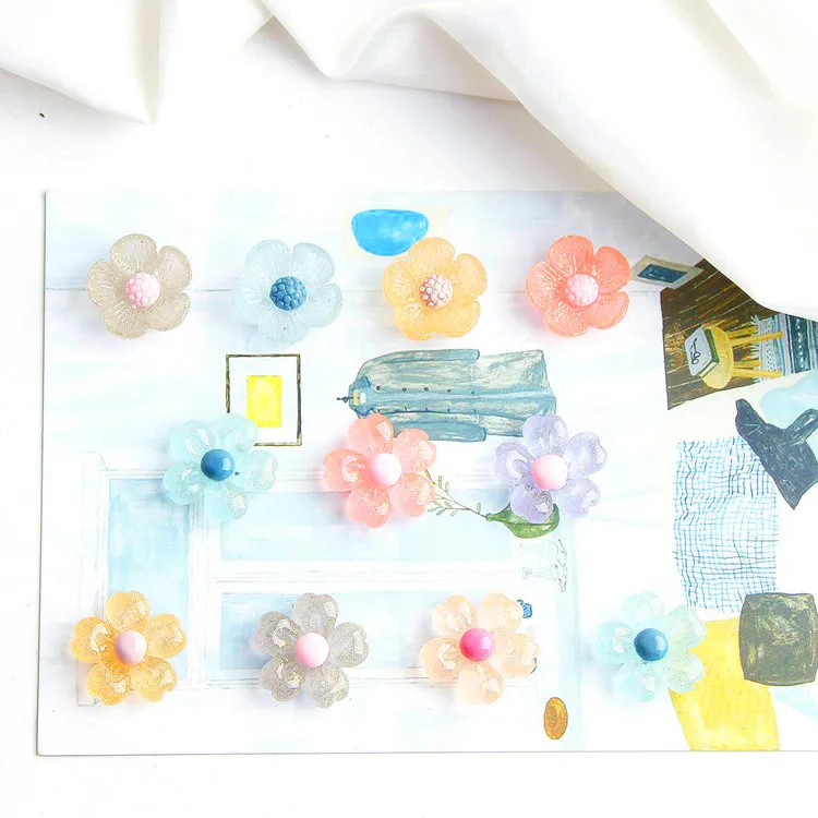 Gelee Farbe Glitzer Paillette Kleine Sonnenblume Harz Ohrstecker Zubehör DIY Handgemachte Schmuckherstellung Handwerk Material