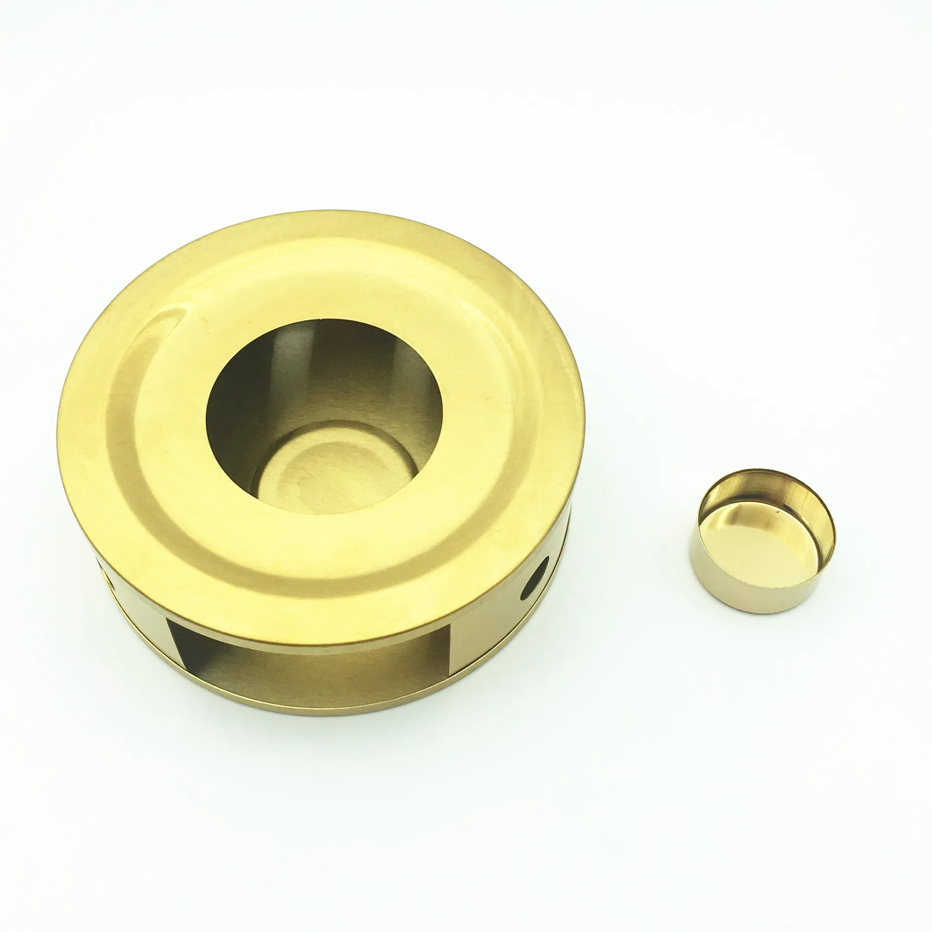Modern Minimalist Stainless Steel Tea Warmer Gold Hollow Out Heating Base Pot Stand for Home Kitchen Teaware Tableware