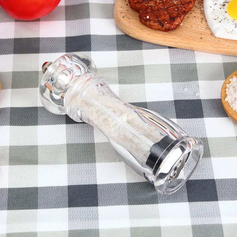 Manual Household Acrylic Pepper Grinder Salt Spice Mill With Ceramic Core Transparent Kitchen Cooking Tool