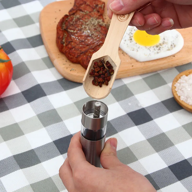 Manual Stainless Steel Pepper Grinder Salt Mill Kitchen Tool Adjustable Ceramic Rotor Spice Grinder Herb Mill