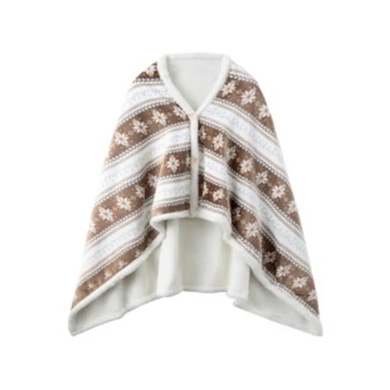 Unisex Inverno Caldo Coperta Indossabile Mantello Pile Coppie Loungewear Maniche Lunghe Revers Bottone Design Vestaglia Pile
