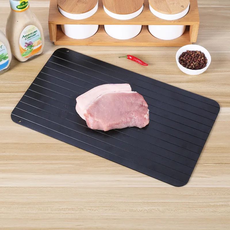 Vassoio di Scongelamento Rapido Per Carne Bistecca Frutti di Mare Nero Alluminio Aeronautico Utensile da Cucina