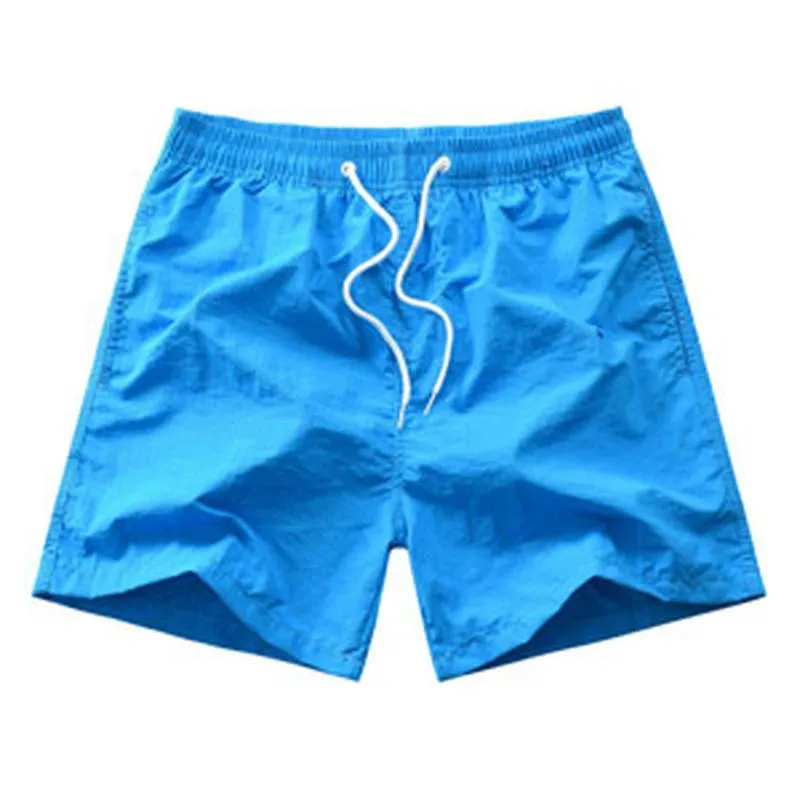 Short de Plage Décontracté Couleur Unie Imperméable pour Hommes Séchage Rapide Été Ample Cordon Sport