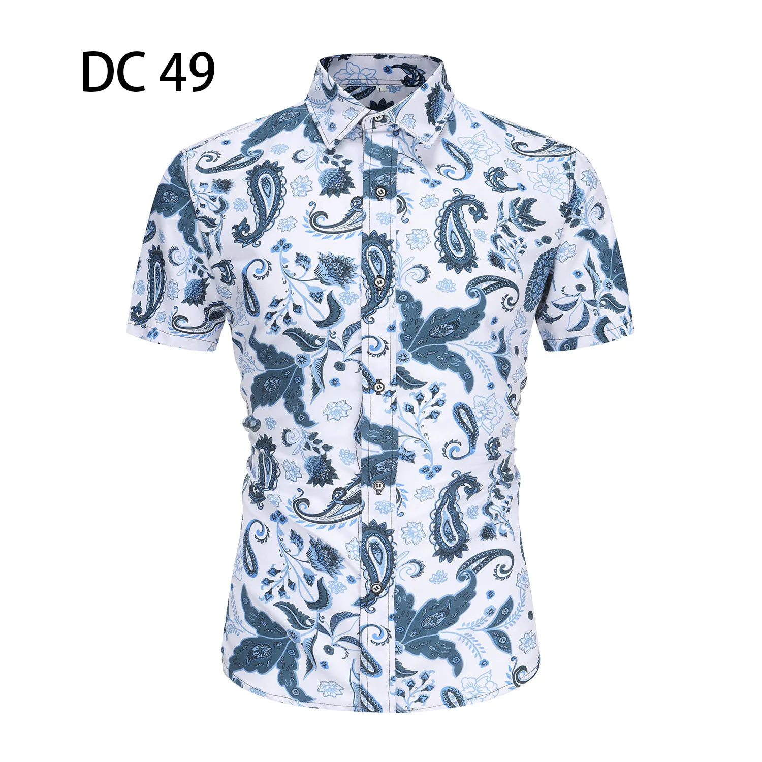 Men's Summer Casual Short Sleeve Shirt Hawaiian Tropical Floral Beach Button Down Slim Fit Stylish Vacation Holiday Top
