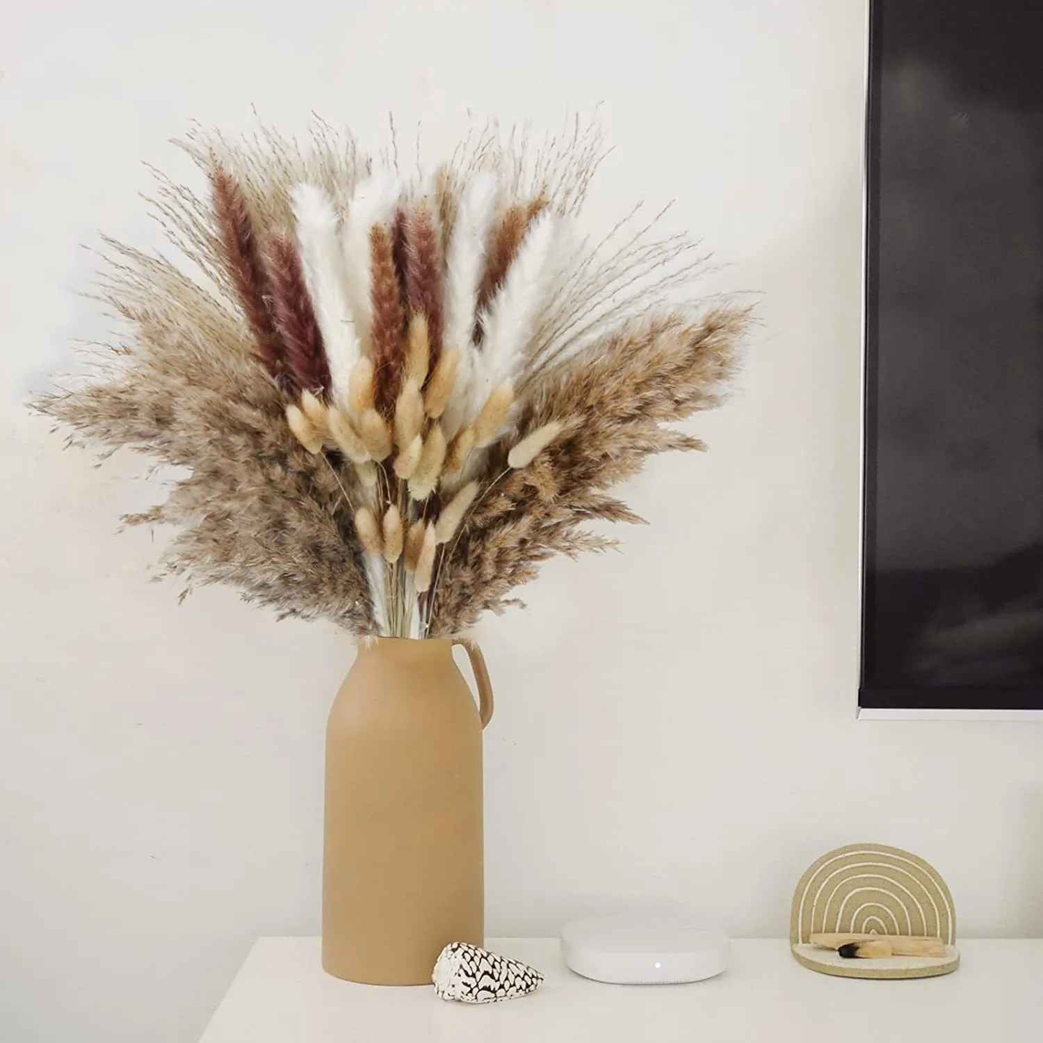 Natural Dried Pampas Grass Bouquet Fluffy Reed Bunny Tails Flowers For Home Decor Wedding Boho Floral Arrangement