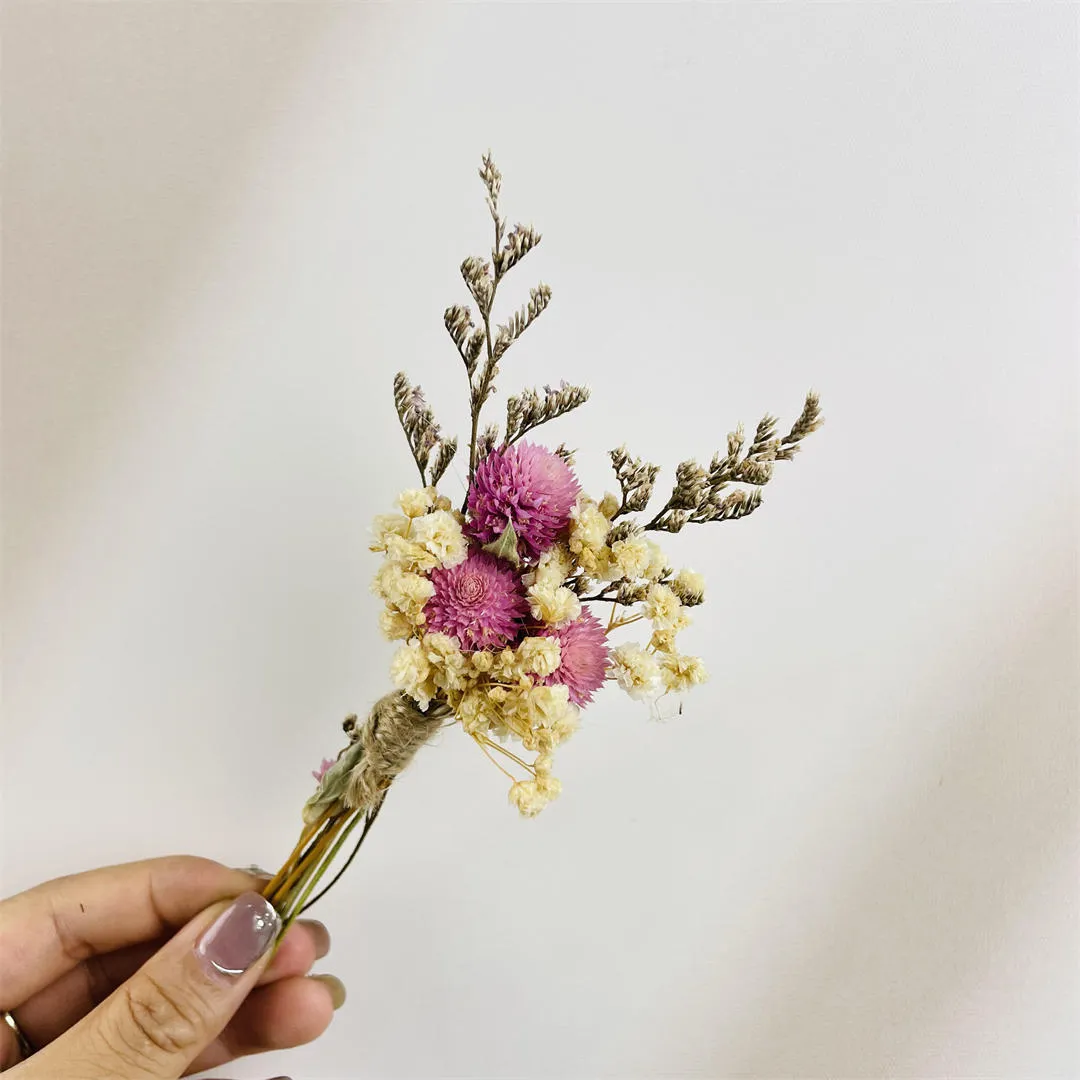 Mini Getrockneter Blumenstrauß Natürliches Schilf Schleierkraut Blumenarrangement Für Heimdekoration Hochzeit Party Geschenk