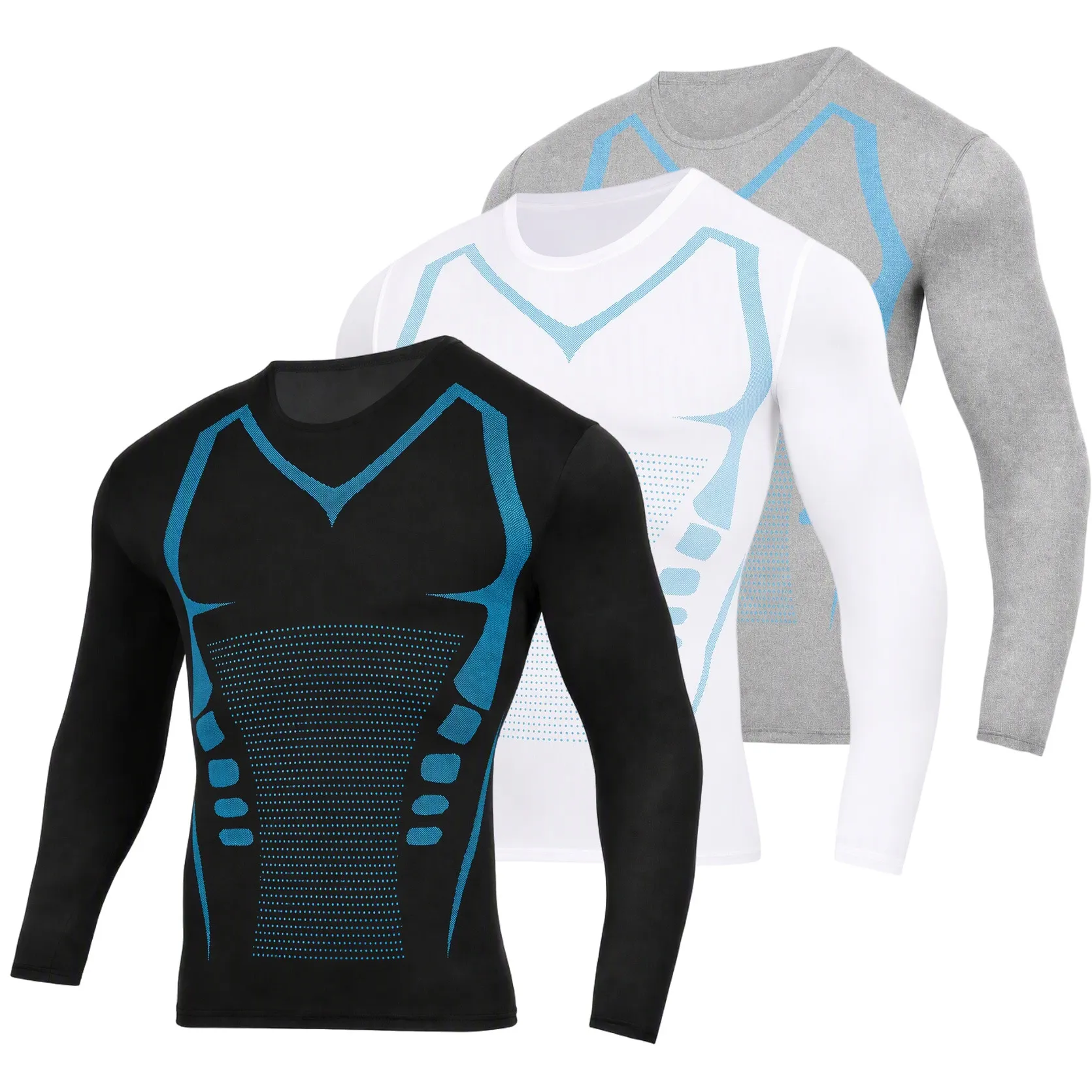 Herren Kompressionsshirt Athletische Sportbekleidung Schnelltrocknend Top Bedruckt Fitness Gym Training Bekleidung