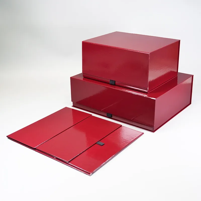 Boîte Cadeau Pliable de Grande Capacité Avec Texture Fermeture Magnétique Boîte de Rangement Pour Vêtements Et Sacs