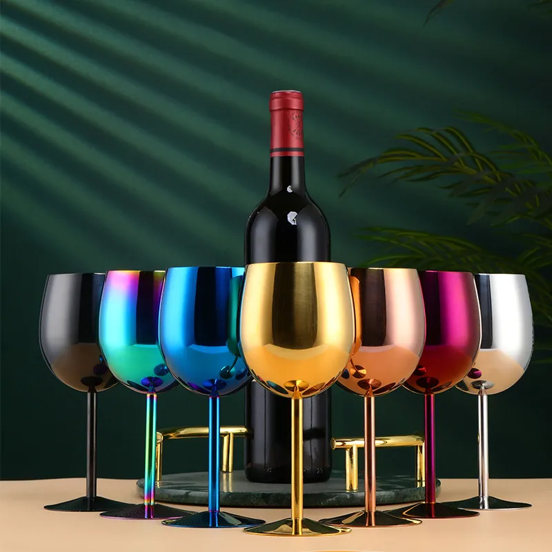 Edelstahl Weinglas Metall Champagner Kelch Kreativer Weinausgießer Galvanisiert Spiegelglanz Party Küche Trinkgeschirr
