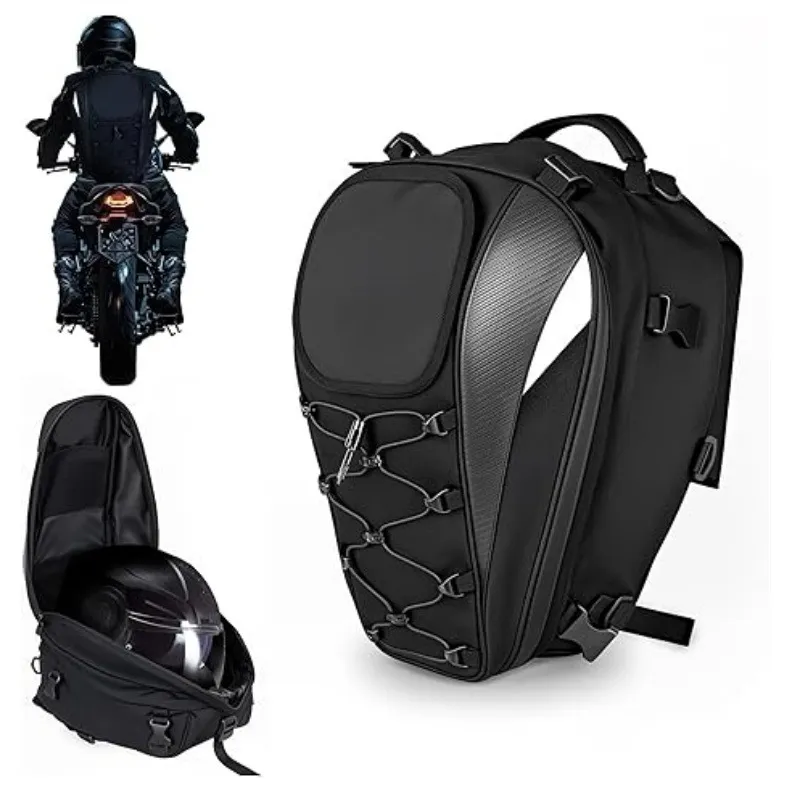 Wasserdichter Motorrad Rücksitz Helm Tasche Große Kapazität Nylon Fahrradrucksack Reise Reitausrüstung Tasche