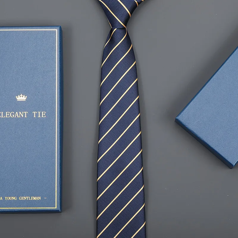 Men Formal Business Tie Burgundy Blue Zipper Style Groom Wedding Necktie With Long Gift Box Polyester Silk