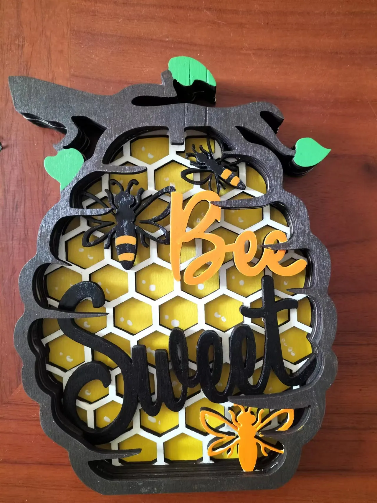 Hölzernes Geschnitztes Bienenwabe Hängendes Ornament Ajour Lasergeschnitten Heimdekoration Wandkunst Handwerk Geschenk