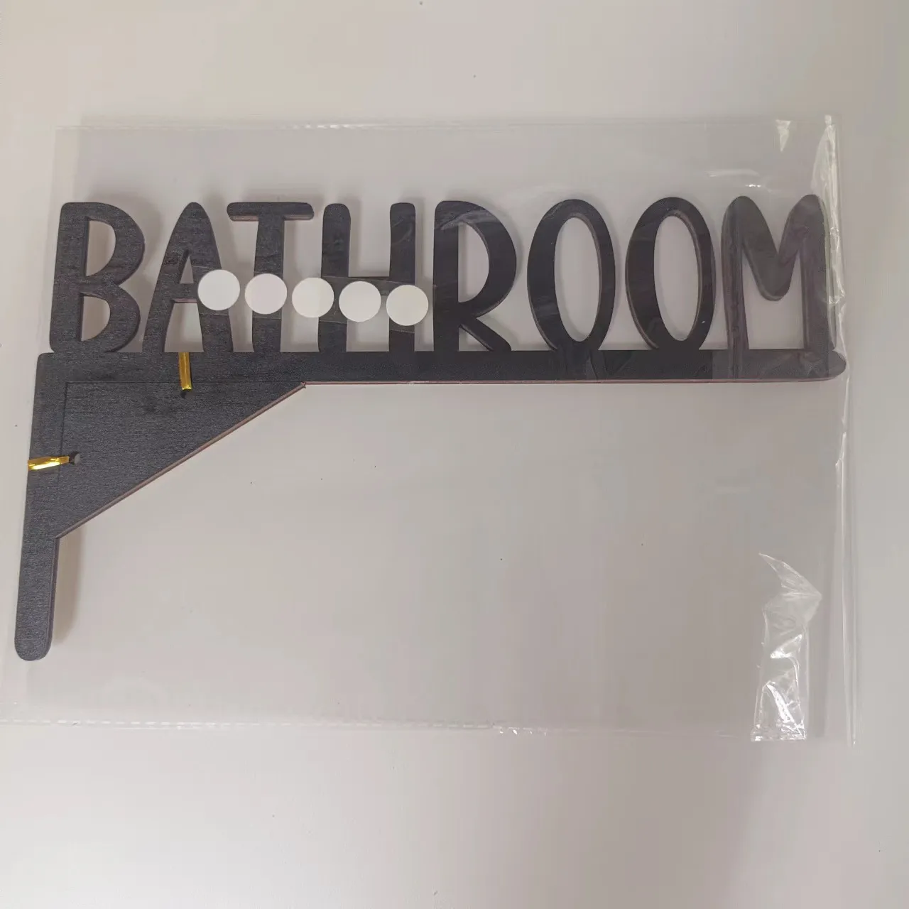 Panneau d'angle de porte à angle droit en bois Créatif salle de bain buanderie lettre ornement maison décoration murale panneau