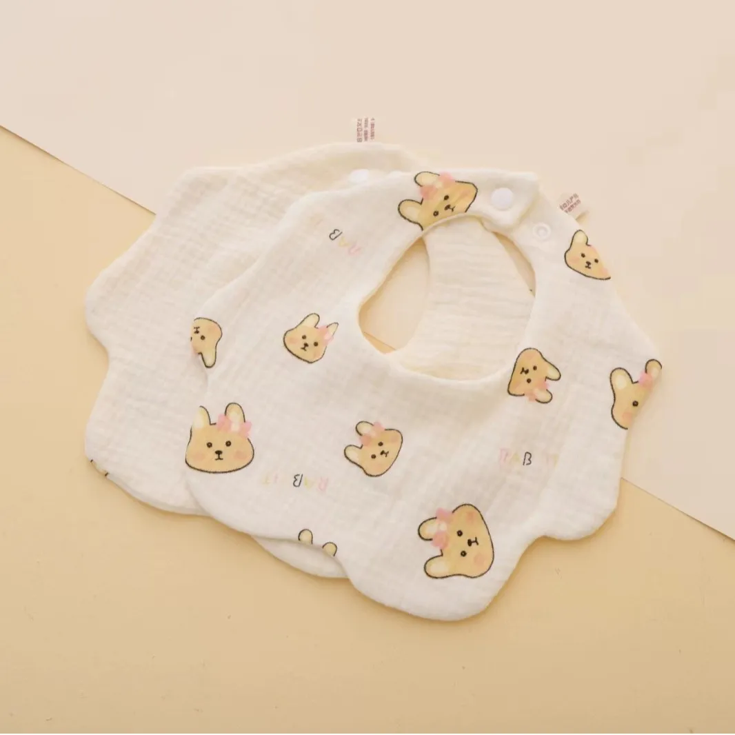 Baby Lätzchen 100% Baumwolle 6 Schichten Gaze 360 Drehbar Blütenblatt Saugen Kleinkind Fütterung Lätzchen Cartoon Säugling Spucktuch