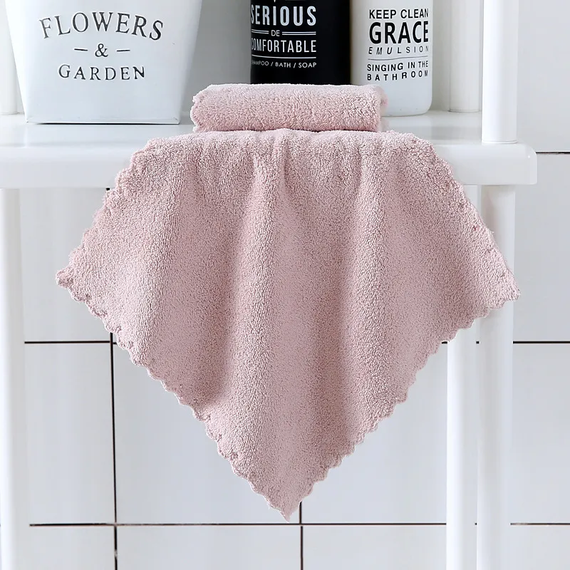 Korallenfleece Waschlappen Weich Saugfähig Gesichtstuch Bogenkante Kleine Handtuch Küchenreinigung Tuch