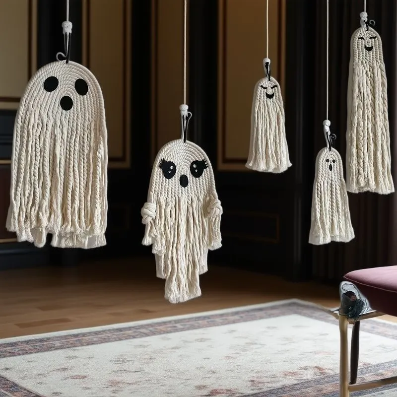 Halloween Cotton Woven Ghost Wall Hanging Tapestry Evil Eye Bohemian Handmade Party Decor Home Ornament