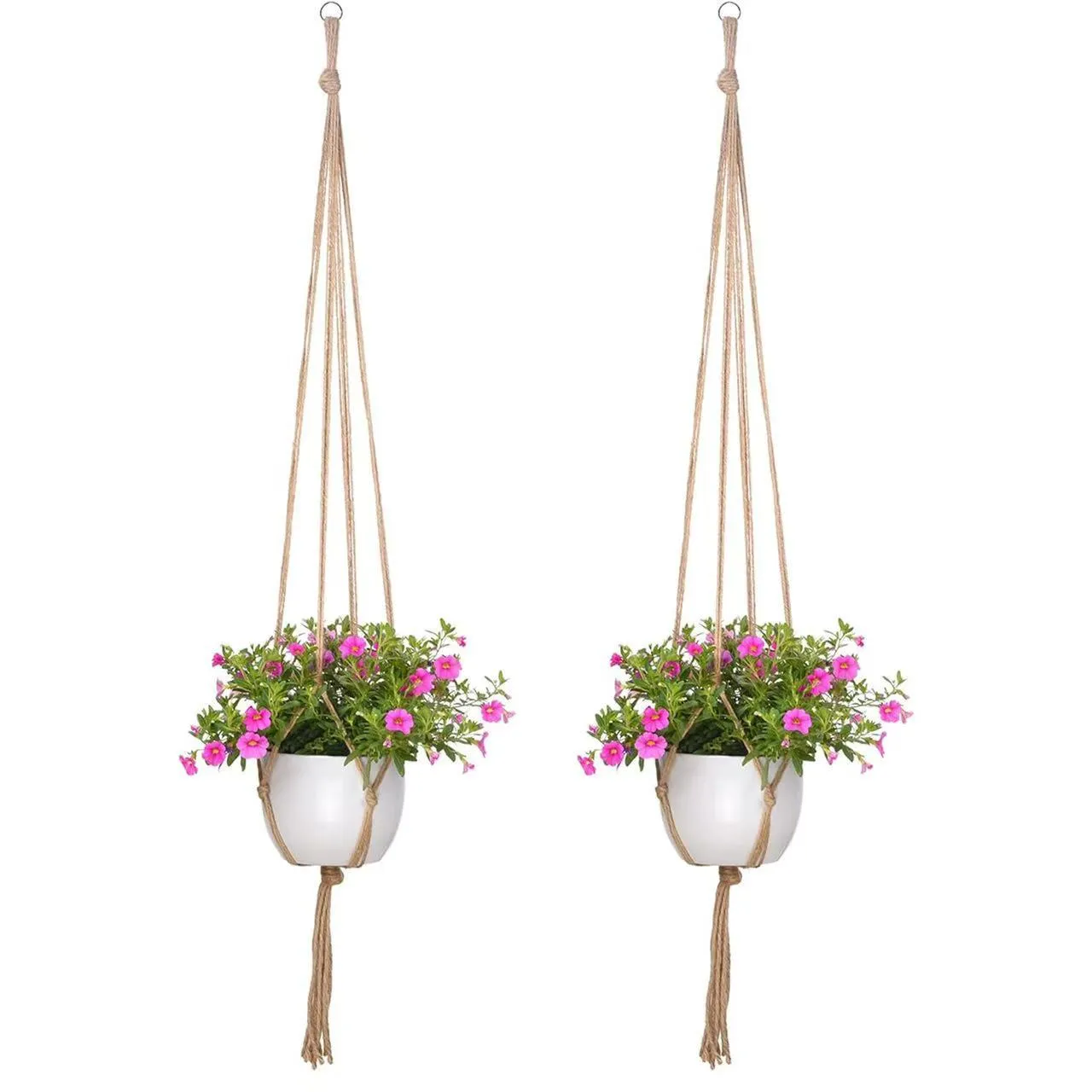 Boheems Handgeweven Katoen Jute Plantenhanger Binnen Muur Ophanging Plantenmand Houder Huis Tuin Decoratie