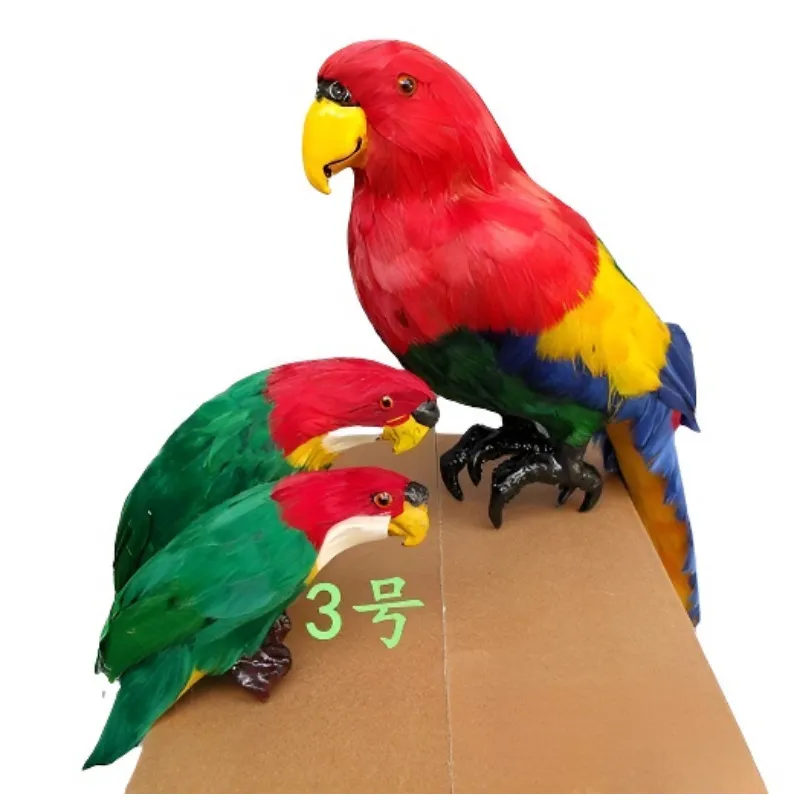 Simulation Feder Macaw Papagei Figur Lebensähnliche Vogel Tier Ornament Heimdekoration Desktop Handwerk Fotografie Requisite
