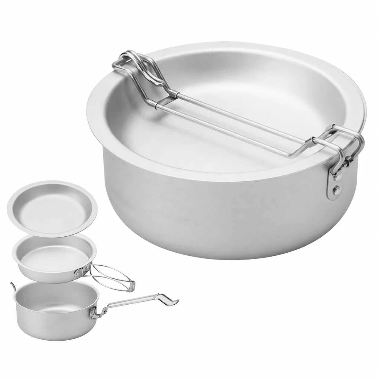 Camping Cookware Set Pure Aluminum Pot Frying Pan And Dish Portable Lightweight Outdoor Cooking Mess Kit For Hiking