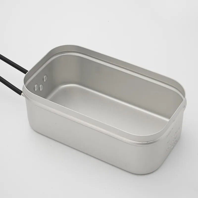 Portable Aluminum Camping Mess Tin Bento Lunch Box Lightweight Ultralight Cooking Cookware For Outdoor Picnic Hiking