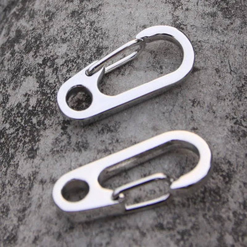 Mini Spring Karabinerhaken D-Förmig Metall Schlüsselanhänger Leichte Legierung Karabiner Schnell Clip Outdoor Camping EDC Ausrüstung