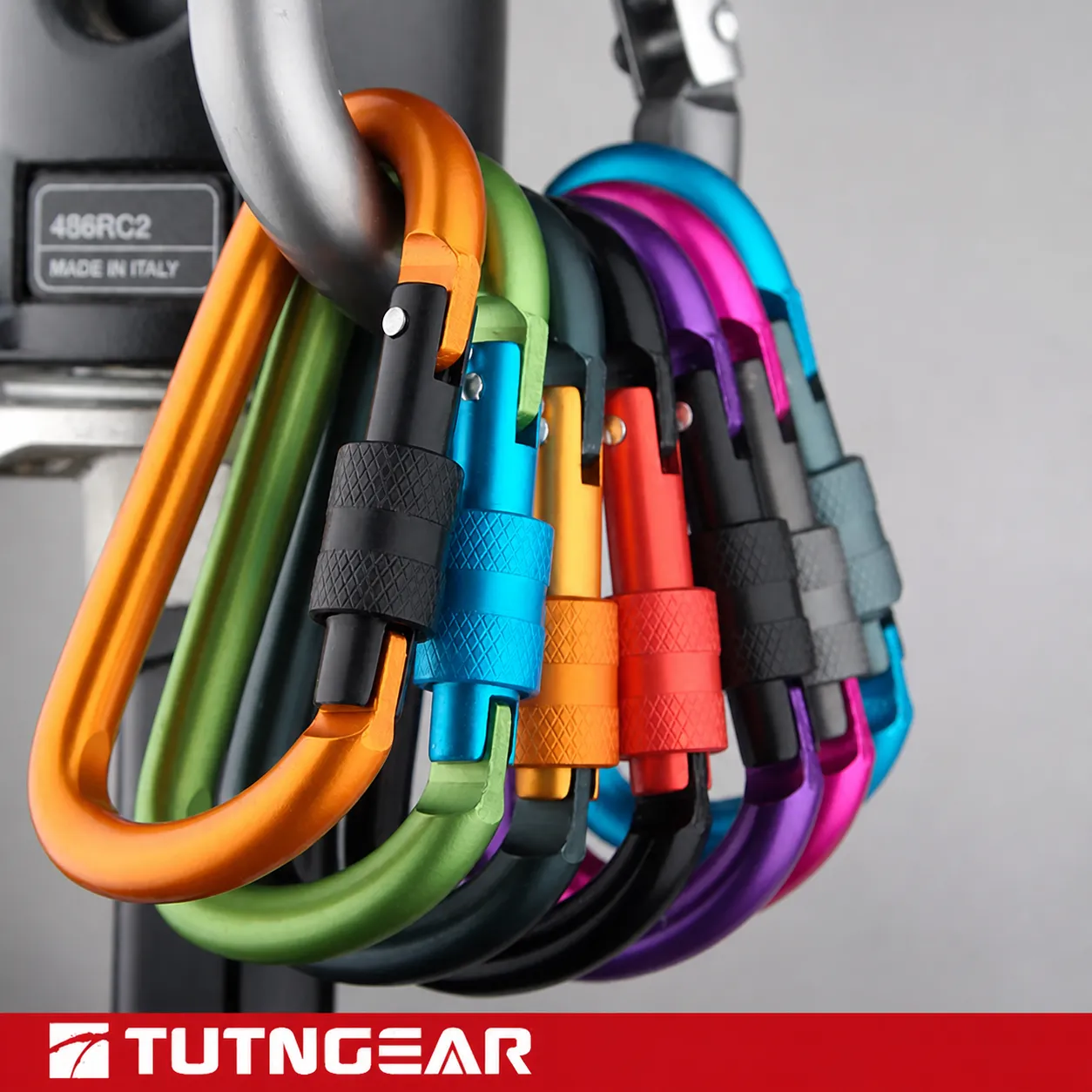 Aluminum Alloy D Shape Screw Lock Carabiner Clip Spring Hook For Outdoor Hiking Camping