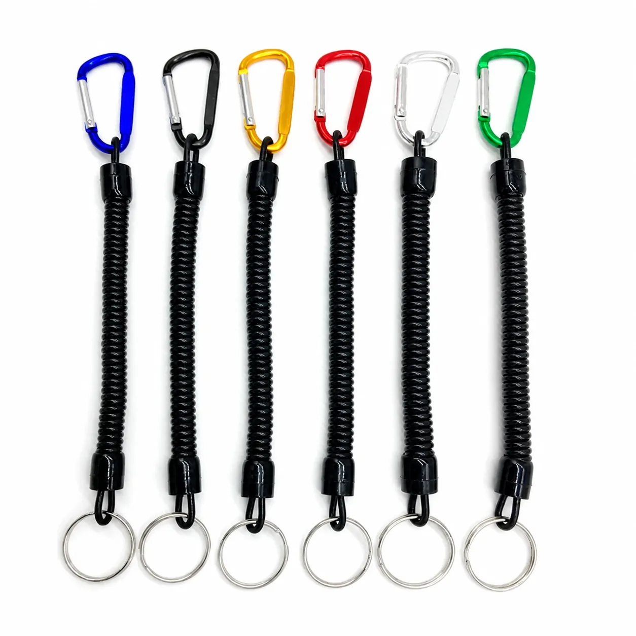 Cordón de Pesca Multifuncional Cuerda Antipérdida Retráctil de Resorte Con Mosquetón de Metal Llavero Accesorios de Herramientas de Camping al Aire Libre