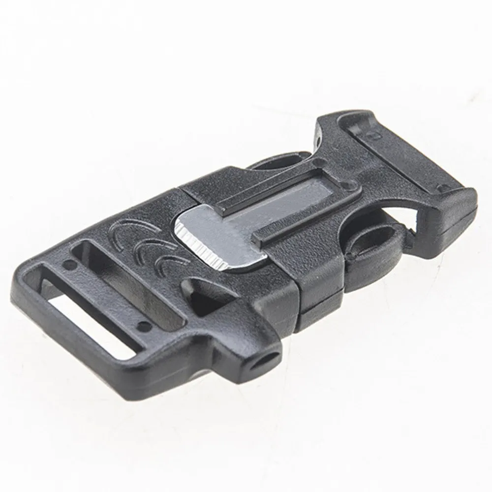 Outdoor Survival Paracord Bracelet Buckle ABS Plastic Emergency Whistle Fire Starter