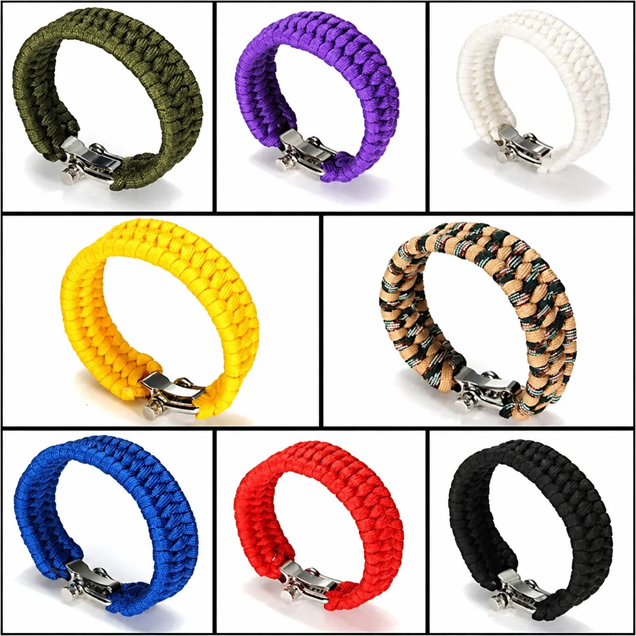 Outdoor Emergency Survival Parachute Cord Bracelet Seven Core Nylon Wristband With Adjustable Metal Buckle Hiking Jewelry
