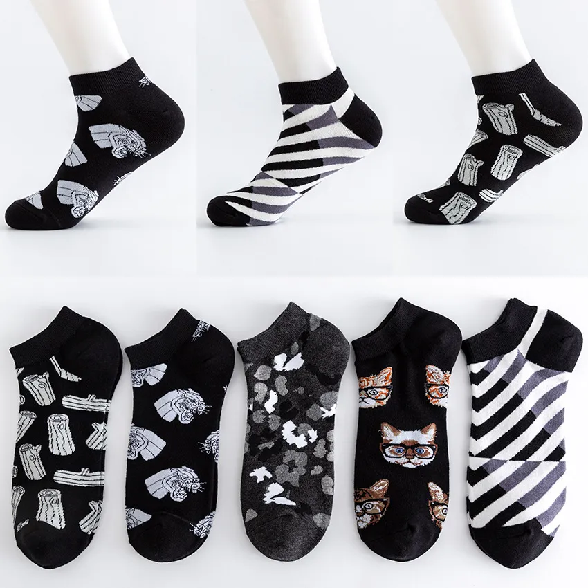 Andrikes Casual Vamvakeres Koutsikes Sockes Mavro Lefko Geometriko Camo Rigato Gata Typomeno Kontes Sockes Astrafalio Anapneystikes