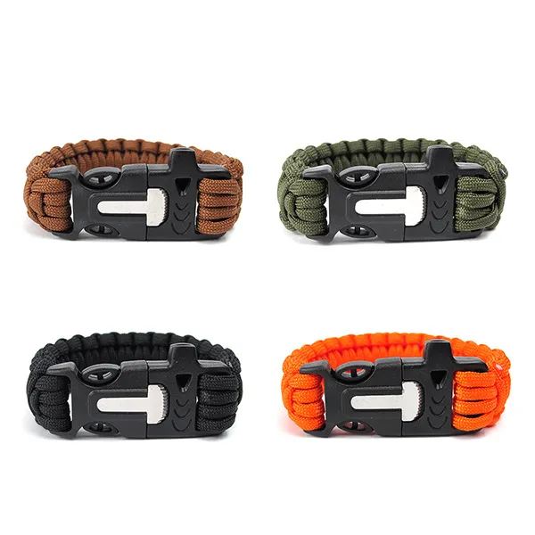 Outdoor Überleben Paracord Armband Mit Pfeife Feuerstarter Notfall Camping Ausrüstung Werkzeug