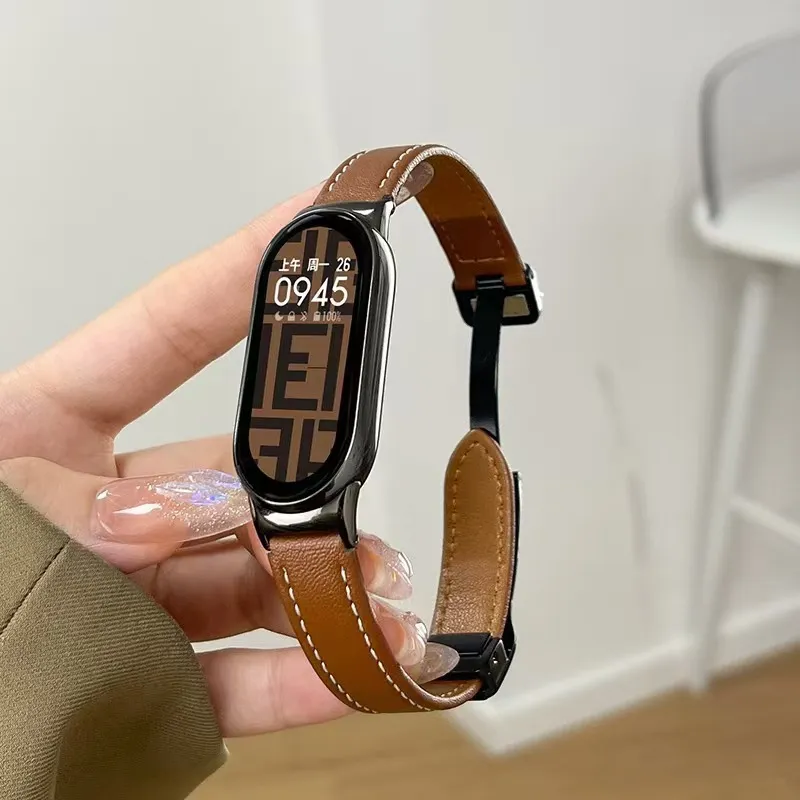 Cinturino Smartband Xiaomi in Pelle TPU Cinturino di Ricambio con Fibbia Magnetica Pieghevole per Xiaomi Band