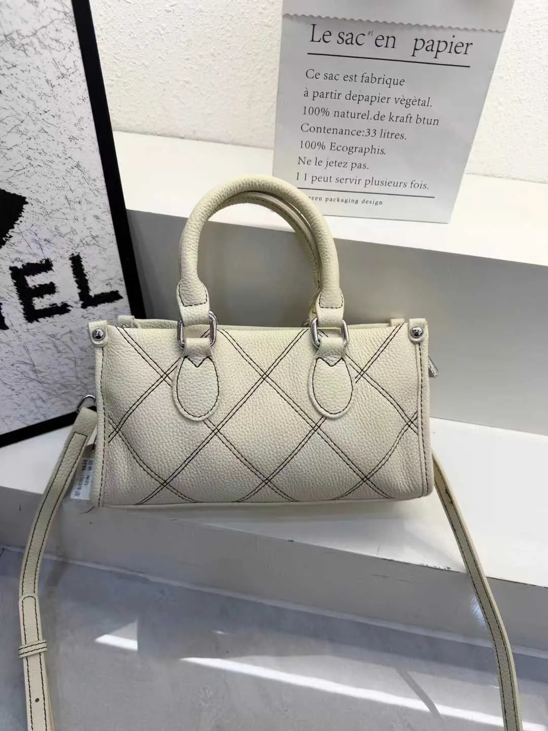 Women Vintage Genuine Leather Shoulder Bag Quilted Chain Pillow Bag Casual Fashion Designer Crossbody Handbag