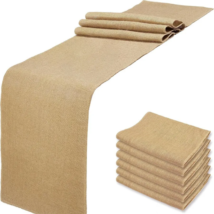 Rustikaler Jute Tischläufer Natürliche Le Tischdecke Für Ländliche Hochzeit Party Bankett Heim Esszimmertisch Dekoration