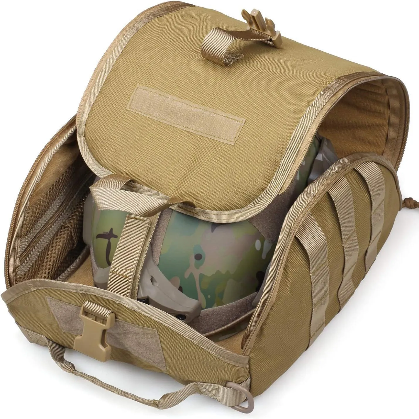Taktische Helmtasche MOLLE Halterung Nylon Outdoor Sport Training Helm Aufbewahrungstasche Langlebiger Mehrzweck Ausrüstungsträger