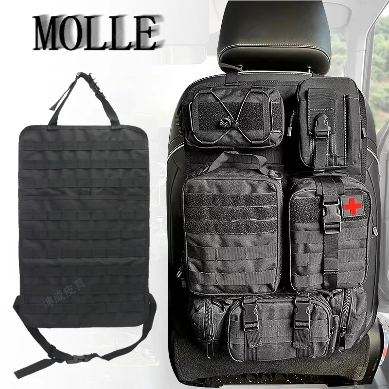 Outdoor Tactical Car Seat Back Organizer Molle System Nylon Hanging Storage Bag Multi-Function Military Utility Pouch Kit